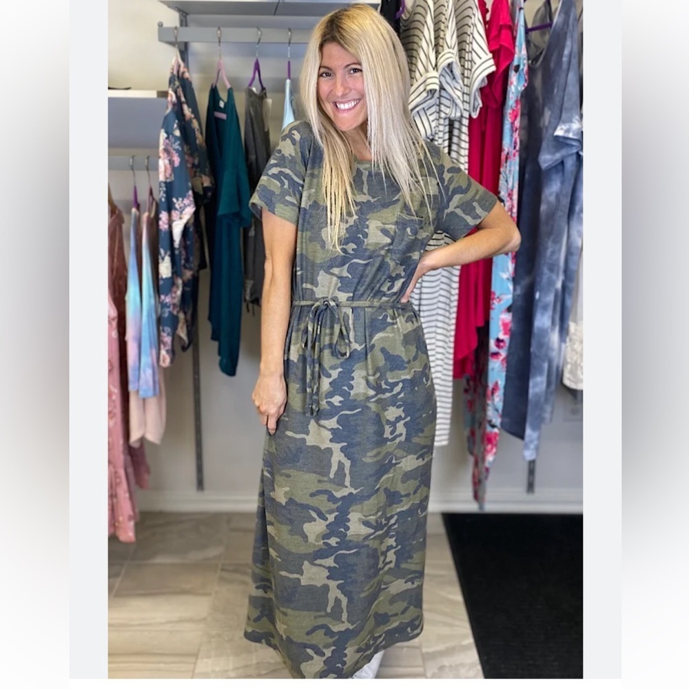 Camo midi dress